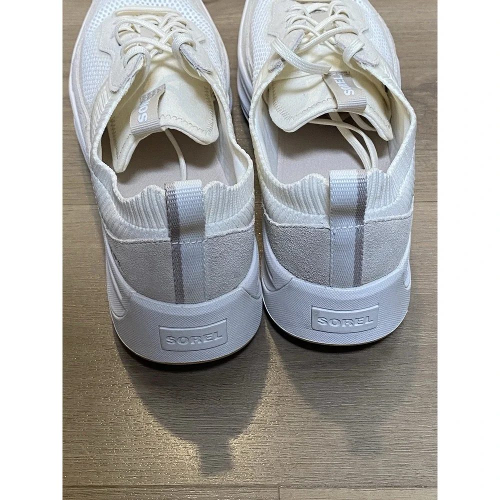 Sorel Women's ONA 503 Low Suede Knit Sea Salt Chalk Platform Sneakers Shoes 10